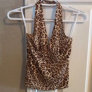 Animal print halter top